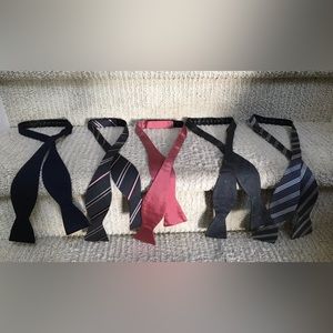 Five silk bow ties, adjustable sizes, Penguin.